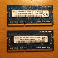 Memorie notebook 2x4 8 giga DDR3L 1600 sodimm RAM