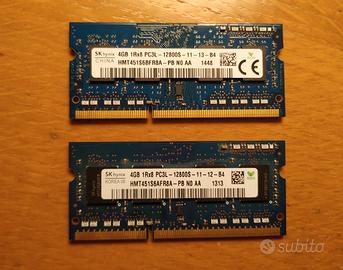 Memorie notebook 2x4 8 giga DDR3L 1600 sodimm RAM