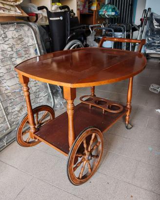 Carrello bar vintage francese in legno