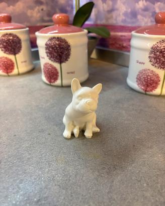 Mini statuetta “Cagnolino geometrico” in gesso dec