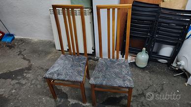 Coppia 2 sedie da salotto pregiato legno frassino