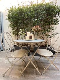 Tavolino da esterno con 2 sedie  - stile bistrot