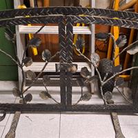 cancelletto ferro battuto + ferri per caminetto