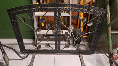 cancelletto ferro battuto + ferri per caminetto