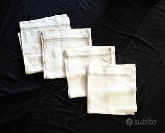 SET 4 ASCIUGAMANI ANTICHI, PURO LINO, INIZIO 900