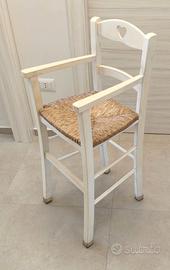 Seggiolone in legno bianco staffa inclusa - Usato