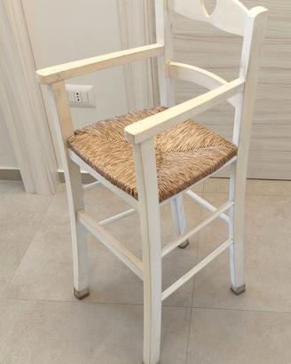 Seggiolone in legno bianco staffa inclusa - Usato