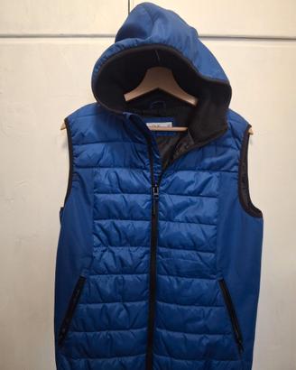 Gilet trapuntato Blu con cappuccio e tasche. Tg. M