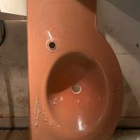 Lavandino in vetro colore pesca