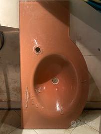 Lavandino in vetro colore pesca