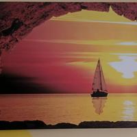 Quadro tramonto con vela