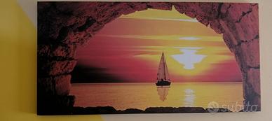 Quadro tramonto con vela