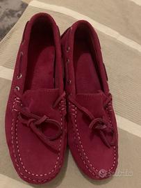 Mocassini  Superga in camoscio  color fucsia