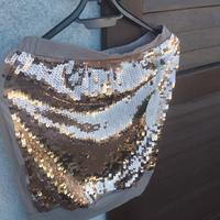 top paillettes  oro  e beige 