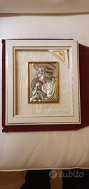 Quadro Madonna con Bambino,Argento 925 - Alliani -