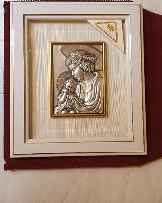 Quadro Madonna con Bambino,Argento 925 - Alliani -
