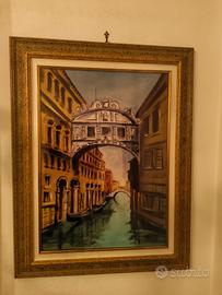 Quadro Olio su Tela - Venezia (Ponte dei Sospiri) 
