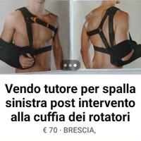 Tutore per la spalla sinistra post intervento 