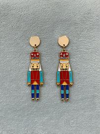 Orecchini Pendenti Natalizi Schiaccianoci Feste