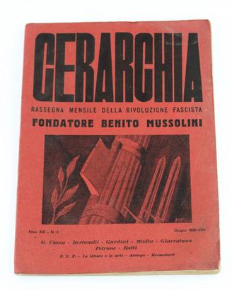 GERARCHIA - RASSEGNA RIVOL. giu.1939-XVII numero 6