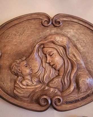 Capezzale artigianale  44x34 cm Legno Noce frachè