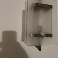 4 applique da parete in acciaio satinato e vetro