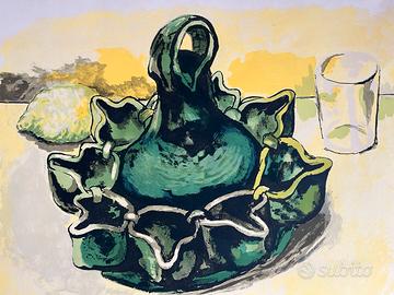 Litografia Renato Guttuso  Natura morta con limoni