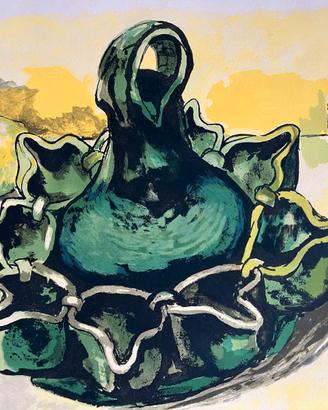 Litografia Renato Guttuso  Natura morta con limoni