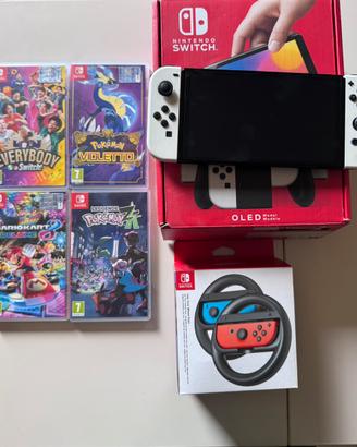 Nintendo Switch OLED bianca +4 giochi