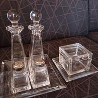 Oliera, saliera e formaggera in cristallo Colle