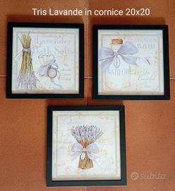 stampe lavande + cornice 20x20 a scelta