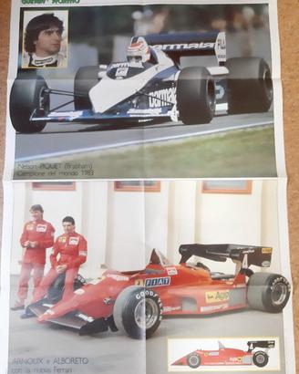 Doppio poster auto F1 e moto Honda Cagiva 500