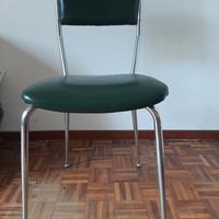 sedie anni 60 verde bottiglia cucina e tavolo 