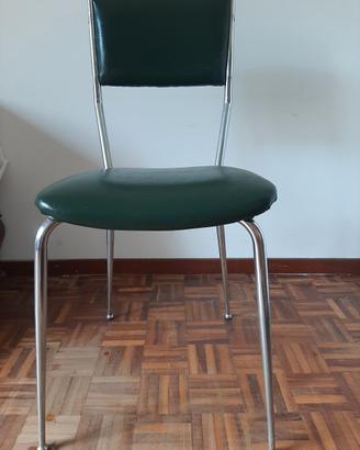 5 sedie anni 60 verde bottiglia cucina e tavolo 