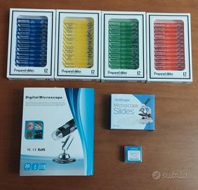 Kit microscopio digitale 1000x + vetrini