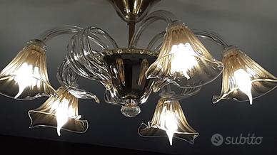 Plafoniera in murano colore oro