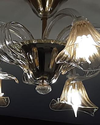 Plafoniera in murano colore oro