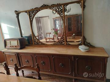 credenza+tavolo in marmo+6 sedie