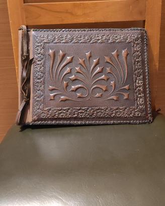 album fotografico (portafoto)in cuoio, vintage 