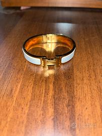 Bracciale Hermès bianco e oro