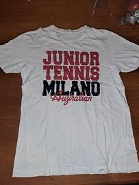 T-Shirt bianca con una stampa a tema sportivo/tenn