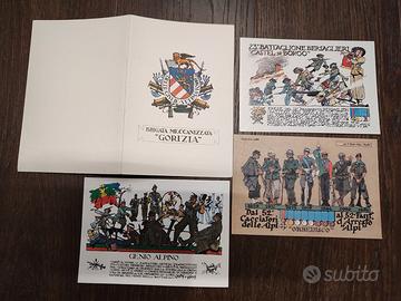 3 cartoline e un cartoncino Caccia Dominioni