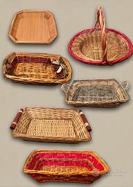 6 cesti in vimini di varie dimensioni