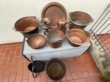 pentole e oggetti in rame vintage