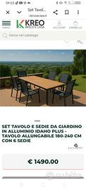 Tavolo allungabile e 6 sedie alluminio e Teak 