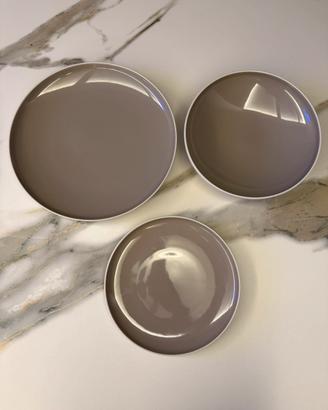 Servizio piatti Bitossi - 18 pezzi colore tortora