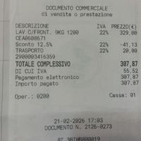 Lavatrice  nuova