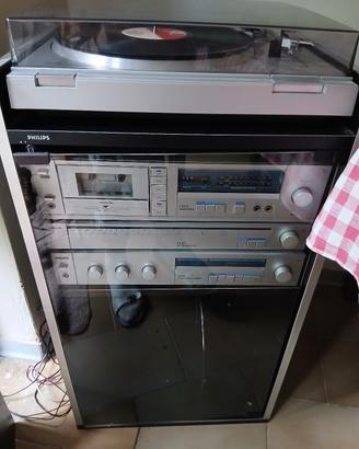 impianto hifi philips stereo vintage