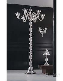 Piantana Murano 6 luci Voltolina Laguna trasparent