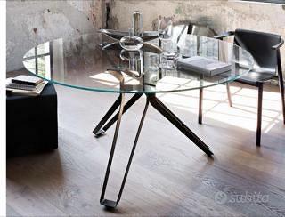 tavolo rotondo in cristallo, design, Lema